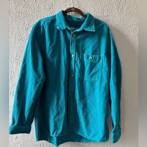 Urban Outfitters Teal Corduroy Button-Up Shirt Jacket
